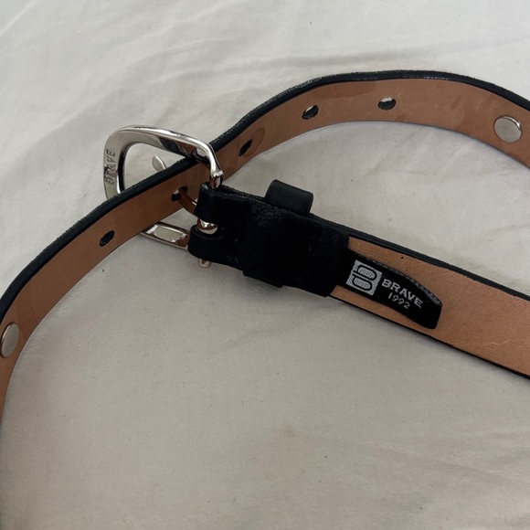 KHAITE Black Leather Studded Belt with Silver Hardware - Picture 5 of 8